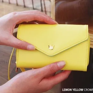 yellow Небольшой кожаный бумажник женский кошелек для монет роскошный держатель для карт клатч для денег Portomonee Walet Vallet ручной Портфель кошельки - Цвет: yellow