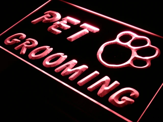 i276 OPEN PET GROOMING Shop Dog Cat LED Neon Light Signs On/Off Switch 20+ Colors 5 Sizes | Дом и сад