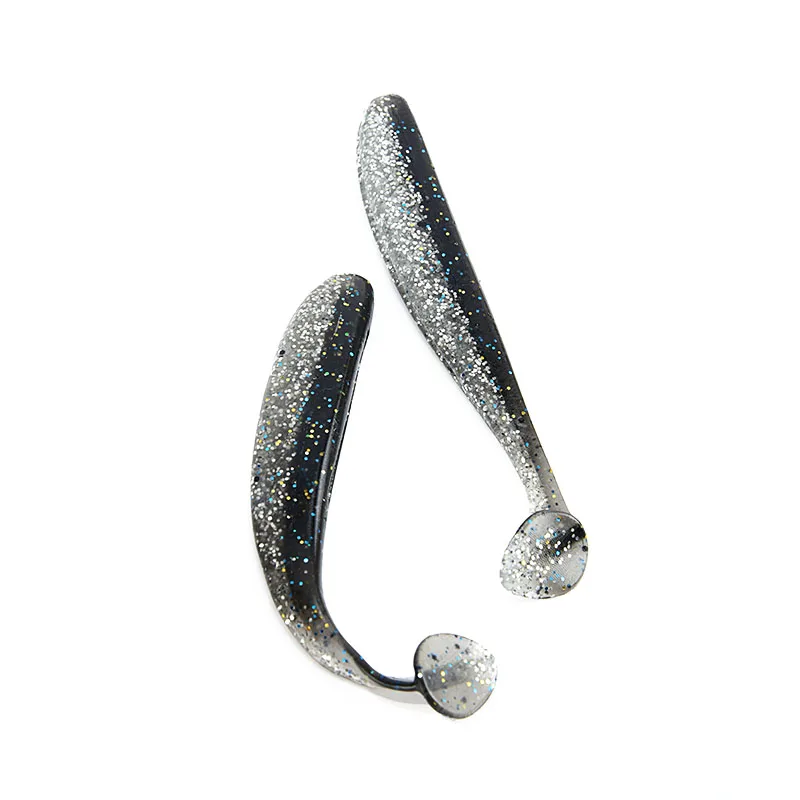 silver 6 шт./лот, Мягкая приманка 85 мм/4,0 г, приманка для рыбалки, Мягкая силиконовая приманка, приманка для ловли карпа, для окуня, щуки - Цвет: silver