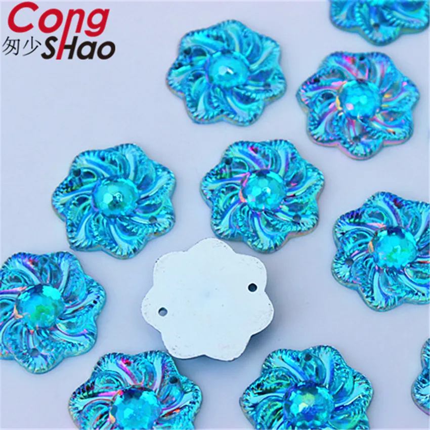 Цветные акриловые стразы Cong Shao 100 шт. 20 мм AB Кристальные камни для одежды пуговицы