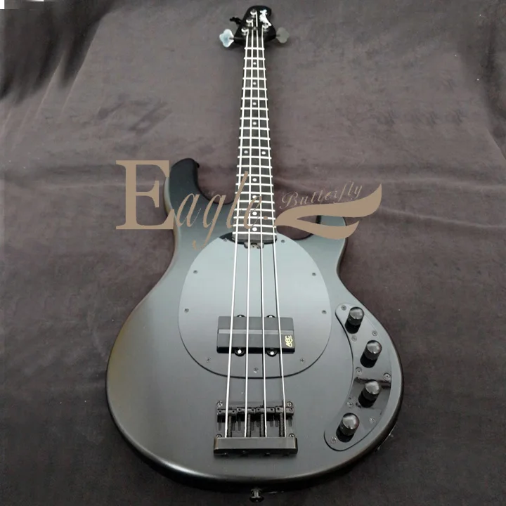 Черный электрический бас Musicman StingRay сделай сам сделанный на заказ Две Струны пять