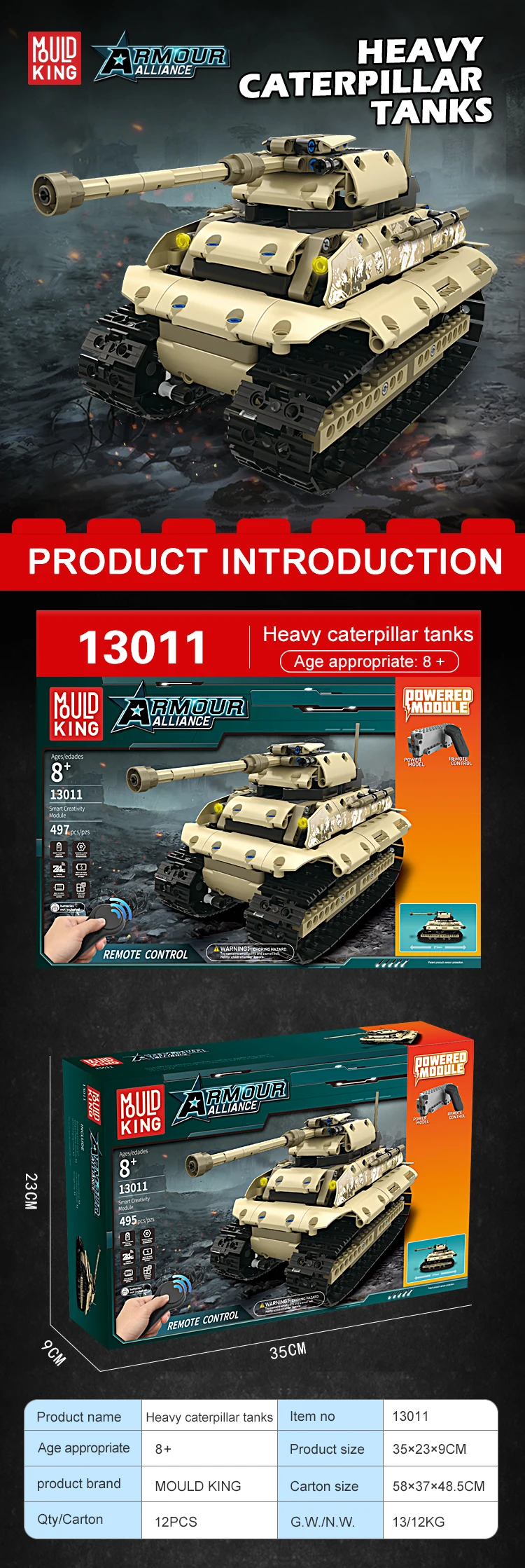 495 шт. World Of Tanks Rc Tiger Tank 1/16 Модель 2,4 г Радиоуправляемый Танк боевой робот военный строительный блок кирпичи игрушка