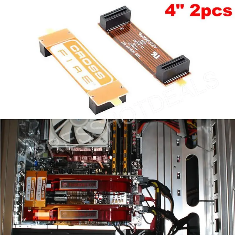 Новый длинный соединитель ATI CrossFire Bridge 2 шт. кабель 4 дюйма 10 см|crossfire bridge|crossfire cableati