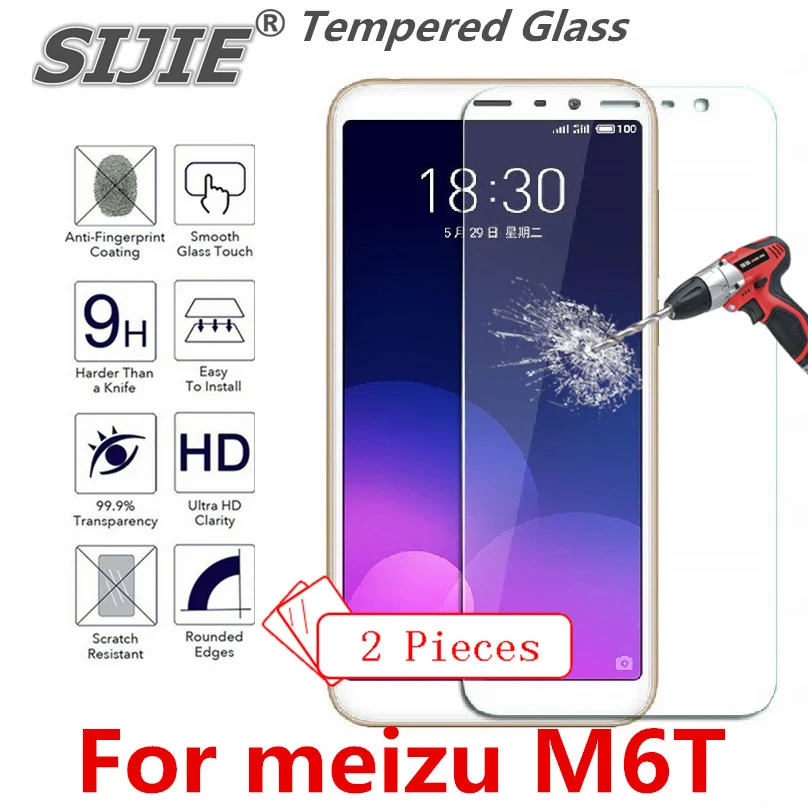 2 шт. закаленное Стекло для meizu M6T Очарование Голубой 6 т экран защитный закаленное телефона крышки смартфона тонкий корпус дружественных clear