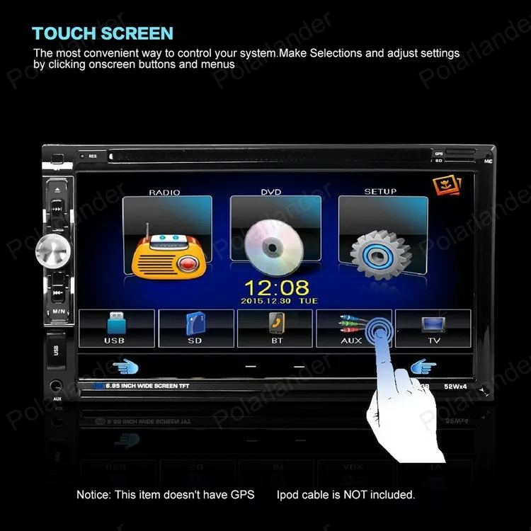 2 дин MP5 Bluetooth автомобильный DVD плеер поддерживает передний/задний Камера/рулевое