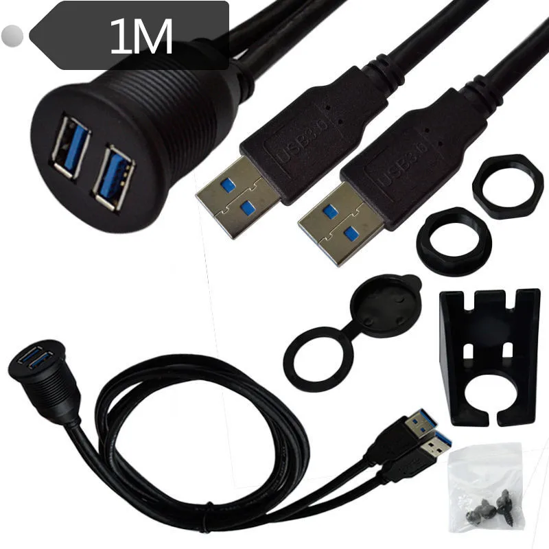 Двухпортовый USB3.0 водонепроницаемый кабель автомобиля корабль мотоцикла панели