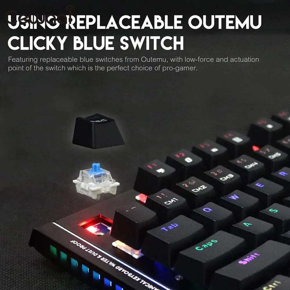 Прочная механическая клавиатура гаджет 104 клавиш красочный изысканный