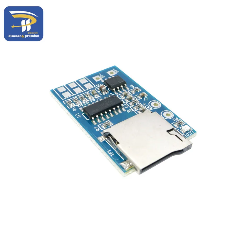 TF card MP3 decoder board with 2W power decoding module 3.7-5V mixed mono playback memory | Электронные компоненты и