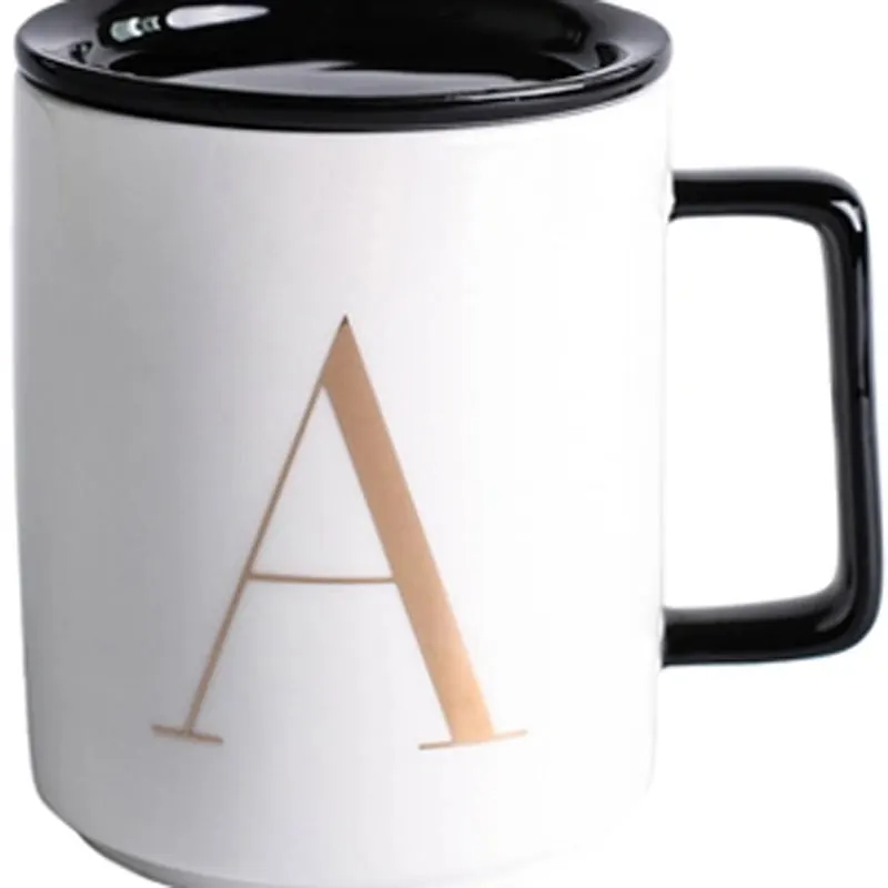 Yilala Английский алфавит кружка с крышкой керамические бытовые кружки молоко
