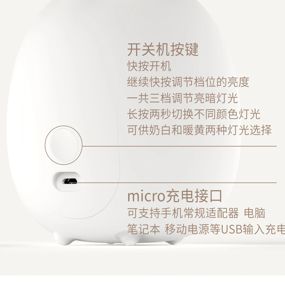 Xiaomi Cooperated бренд 3 жизнь светодиодный ночник L USB зарядка мультфильм милый олень кролик ночной Светильник для детей рождественские подарки для девочек