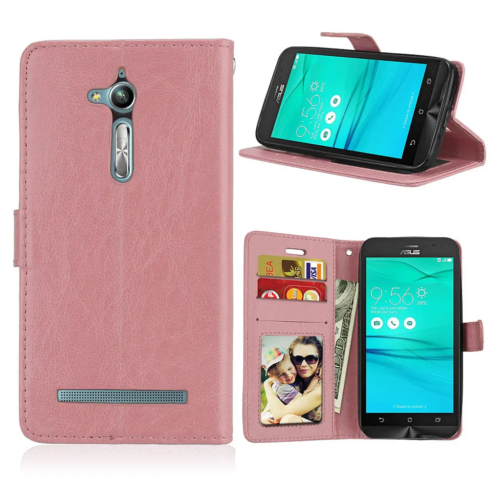 Pink Для Asus Zenfone Go ZB500KL ZB500KG чехол из искусственной кожи Роскошный чехол для телефона чехол для Asus Zenfone GO tv ZB500KL ZB500KG чехол s - Цвет: Pink