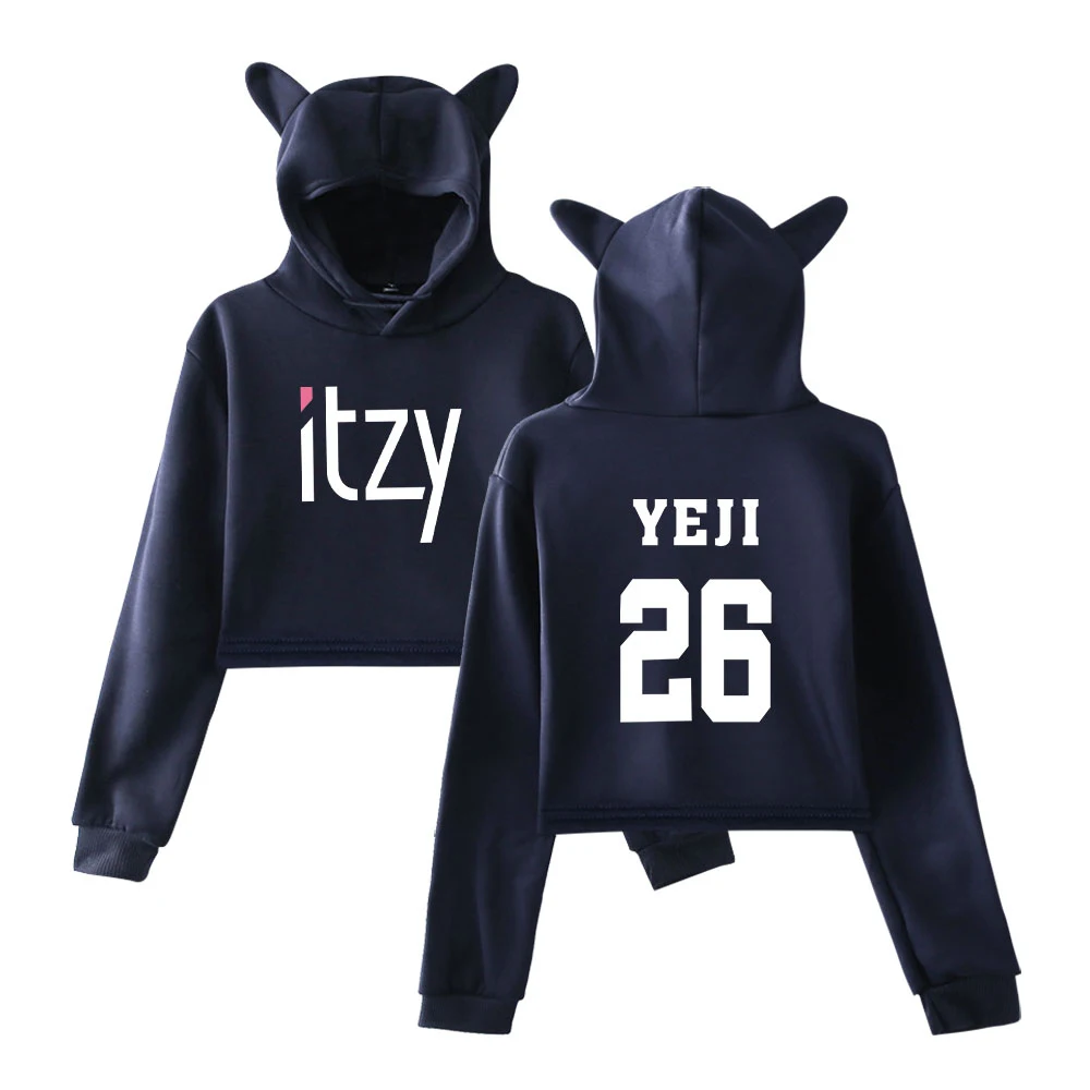

ITZY Fashion Printed Cat Ear Hoodies Women Long Sleeve Hooded Sweatshirts 2019 Hot Sale Trendy Streetwear Sexy Hoodie
