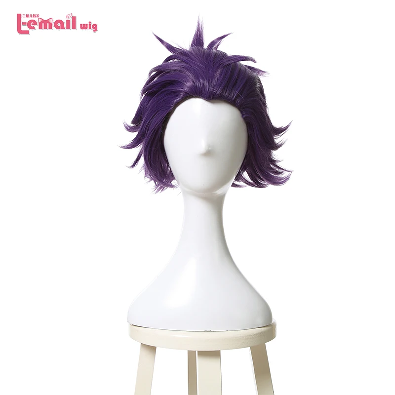 Парик L email My Hero Academy Shinsou Hitoshi Косплей парики короткие фиолетовые Мужские косплей