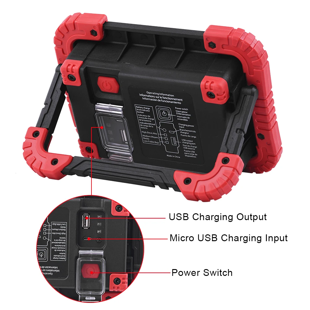 구매 ANJOET 휴대용 LED COB 작업 빛 야외 방수 홍수 조명, 자동차 수리, 내장 충전식 배터리 보조베터리