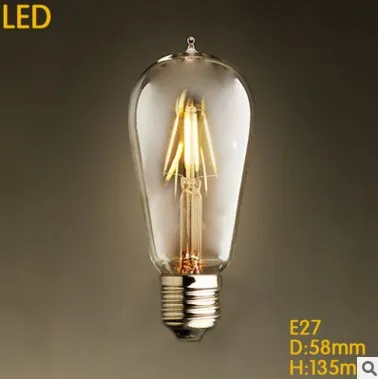 IWHD ST58 4 Вт светодиодный Edison лампа лампада Ретро Винтаж Промышленная|edison bulb|lampada
