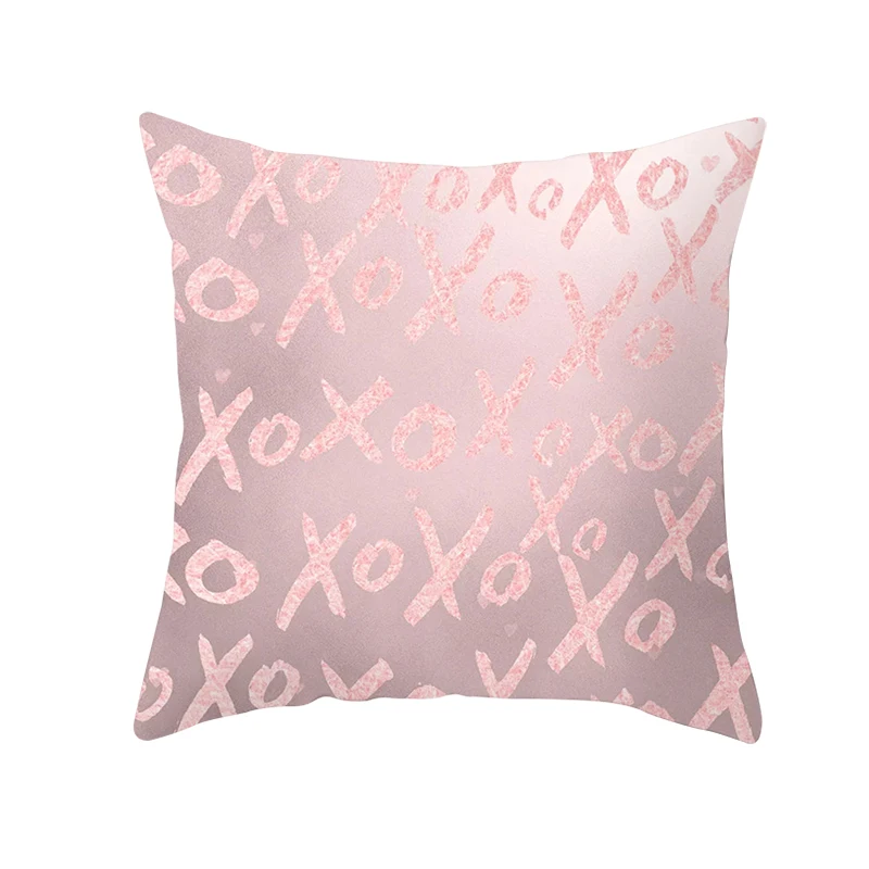 H19 mling 1pcs 45x45cm Geometric Pink Gold Decorative Pillow Peach Skin Sofa Cushion Waist Pillow Cover Decorative Cushion Cover - Цвет: H19