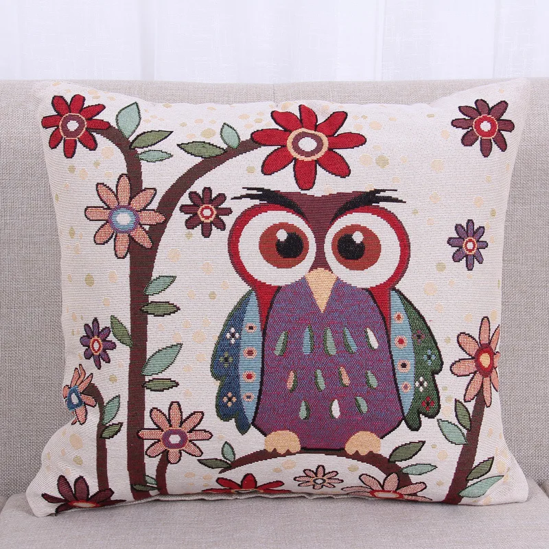Наволочка для подушки из хлопка и льна 45 см * 18 дюймов|pillow case|throw pillow casesowl case |