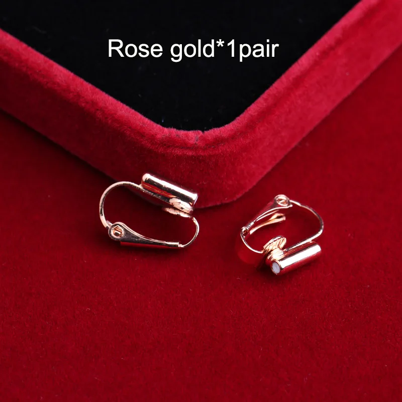 Rose gold Ухо Зажимы-преобразователи игла- игла клип тип безболезненный гипоаллергенно Пронзенный женский Сделай Сам ручной работы серьги - Окраска металла: Rose gold