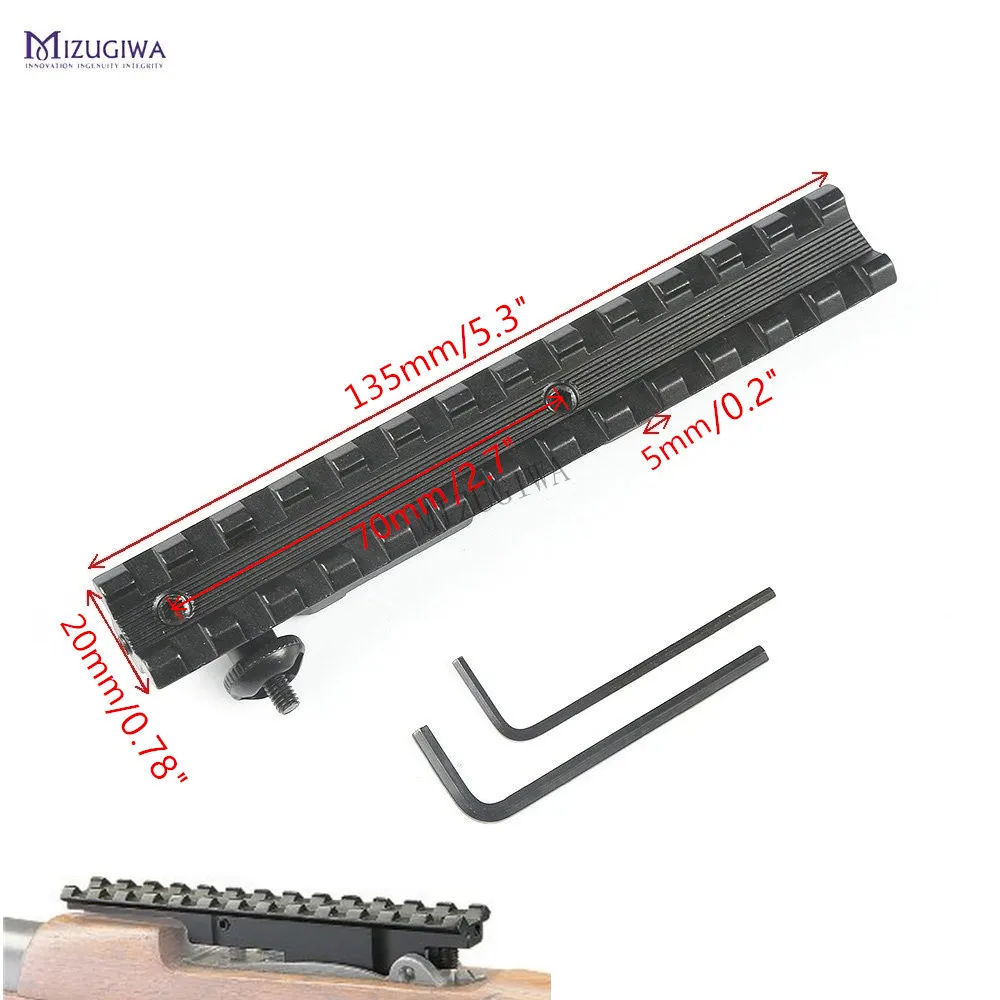 

MIZUGIWA Scope Mount Mauser K98 / Turkish VZ 24 Scout Weaver 20mm Picatinny Rail Adapter 13 Slots 135mm Airsoft