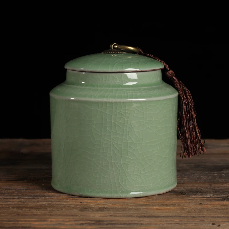 Longquan Celadon чайные банки, портативная дорожная чайная канистра, чайный набор, чайный набор, кухонная банка для специй, хранение конфет, винтажный домашний декор - Цвет: L2