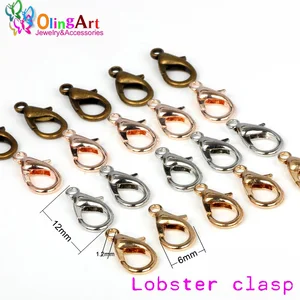OlingArt 12 мм 72 шт.лот застежки-карабины бронзовыеЗолотыеСеребряные Крючки для изготовления ожерелья своими руками ювелирных изделий