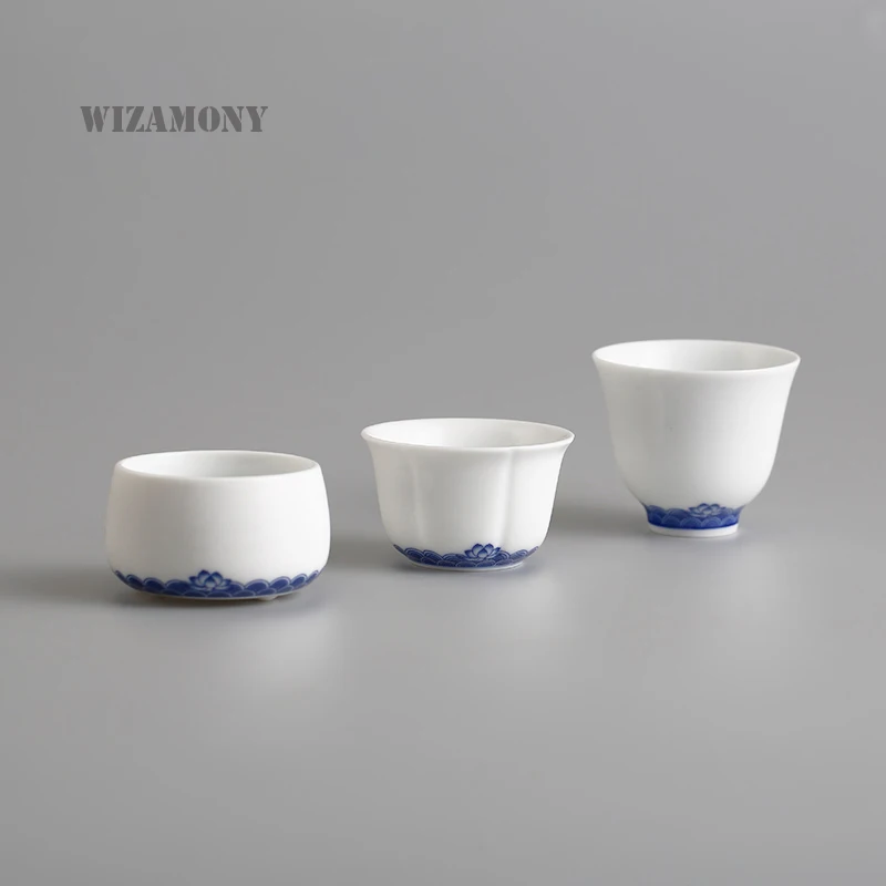 2 шт. Большая распродажа! Китайская сине белая глазурованная фарфоровая чашка