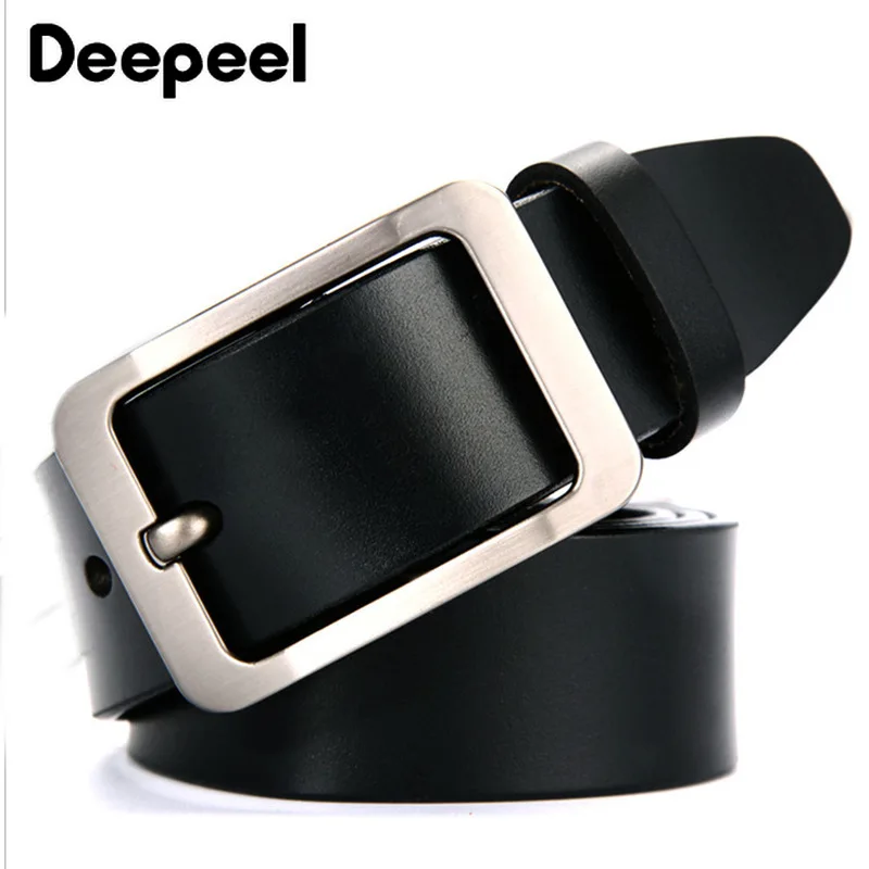 Мужской ремень из воловьей кожи Deepeel 3 8 см * 110-125 прямоугольная металлическая