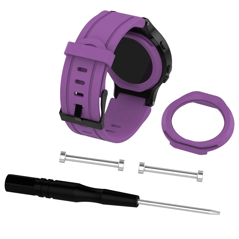 Фиолетовый FIFATA для Garmin Forerunner 225 Цветной силиконовый ремешок спортивный сменный ремешок для наручных часов браслет аксессуары с инструментом - Цвет: Фиолетовый
