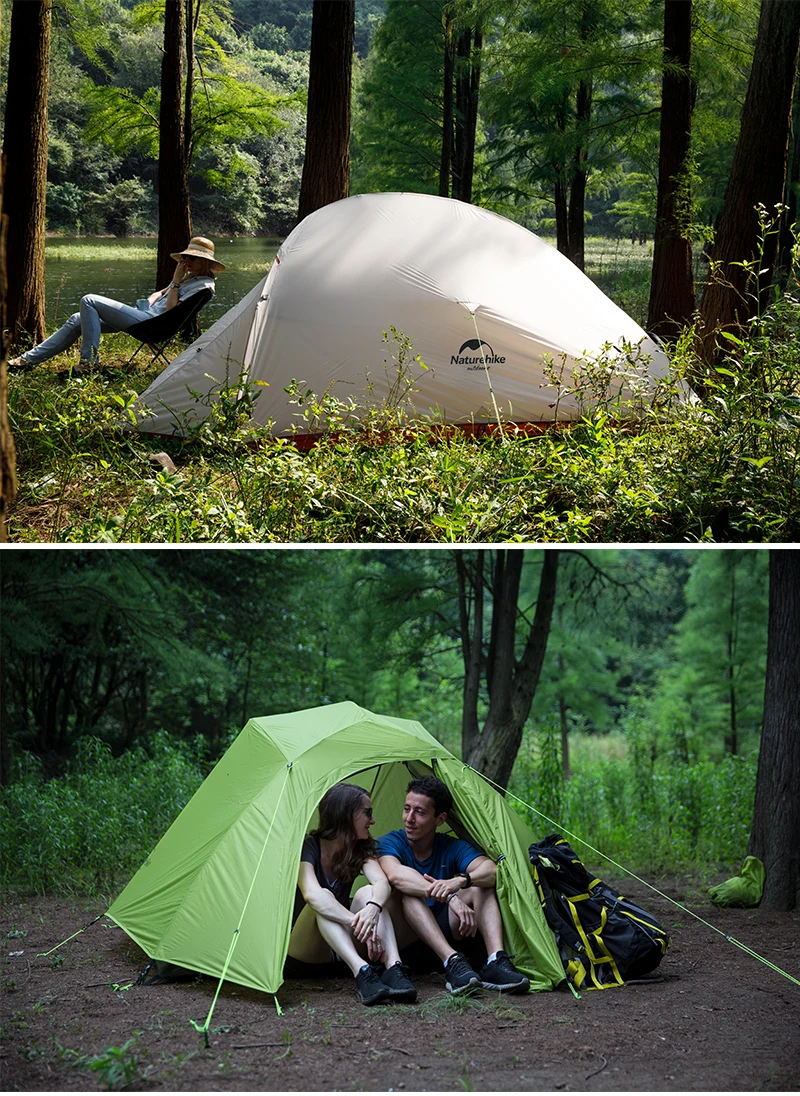 Naturehike Новая Самостоятельная 1 2 3 человек Сверхлегкая уличная кемпинговая палатка облачная 1 2 3 обновленная 20D силиконовая тканевая палатка