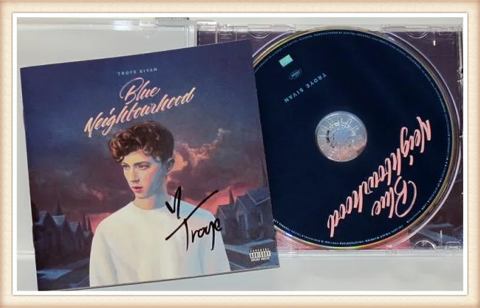 Troye sivan autographed оригинал подписанный с pen2016 голубой альбом соседства CD американская