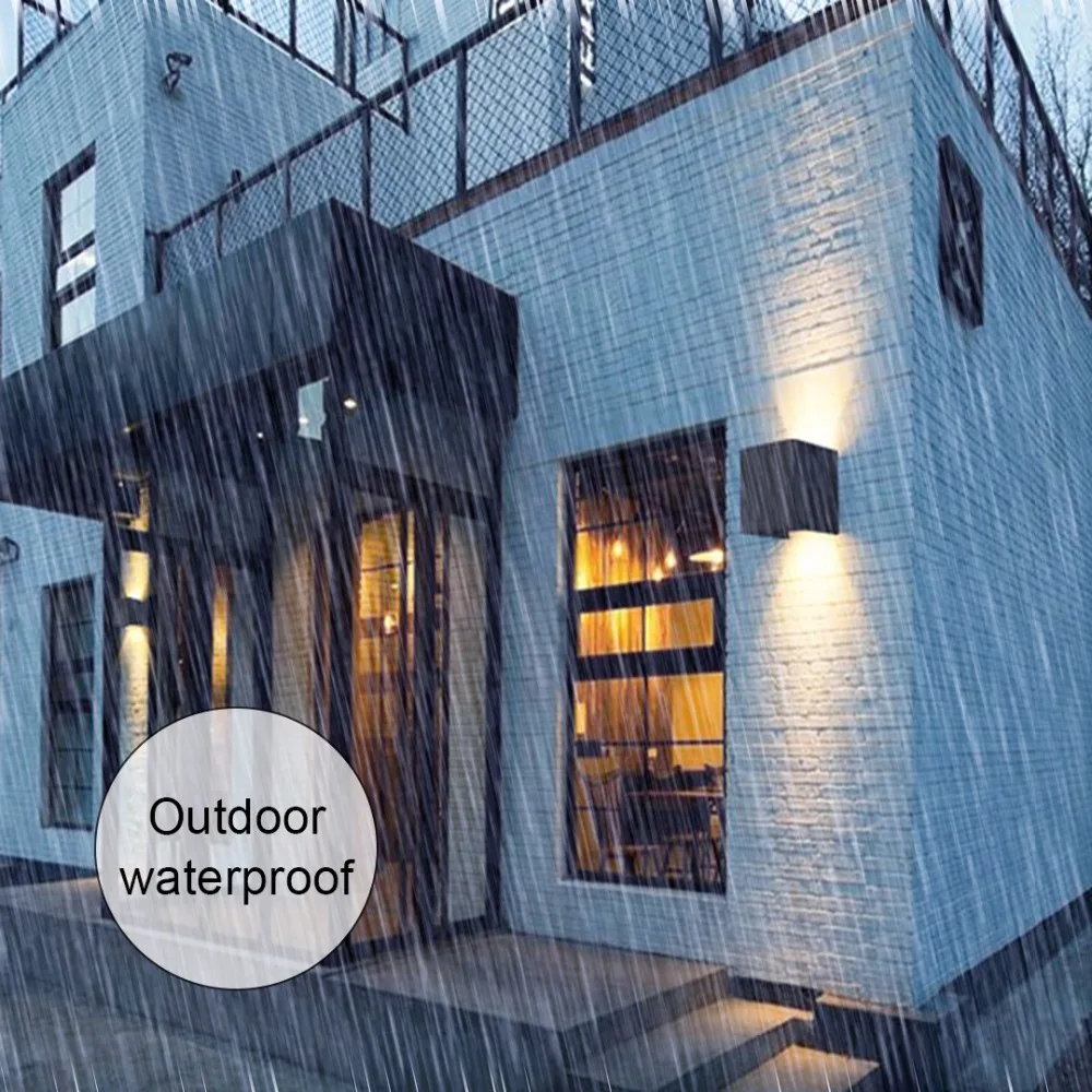 Kopen Waterdichte LED Wandlamp Indoor Outdoor Verlichting Kubus AC85-265 COB LED Bron Aluminium En Down Opbouw Voor Tuin JQ