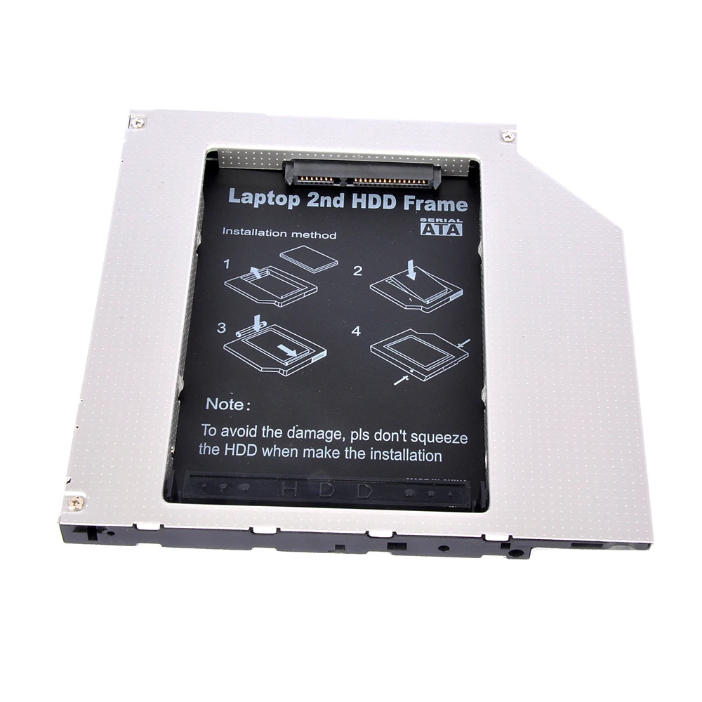 Sunvalley Универсальный 2-й HDD Caddy 9 мм/9,5 м SATA для SATA SSD чехол с поддержкой 2 ТБ жесткий диск чехол DVD/CD-ROM Оптический отсек для ноутбука