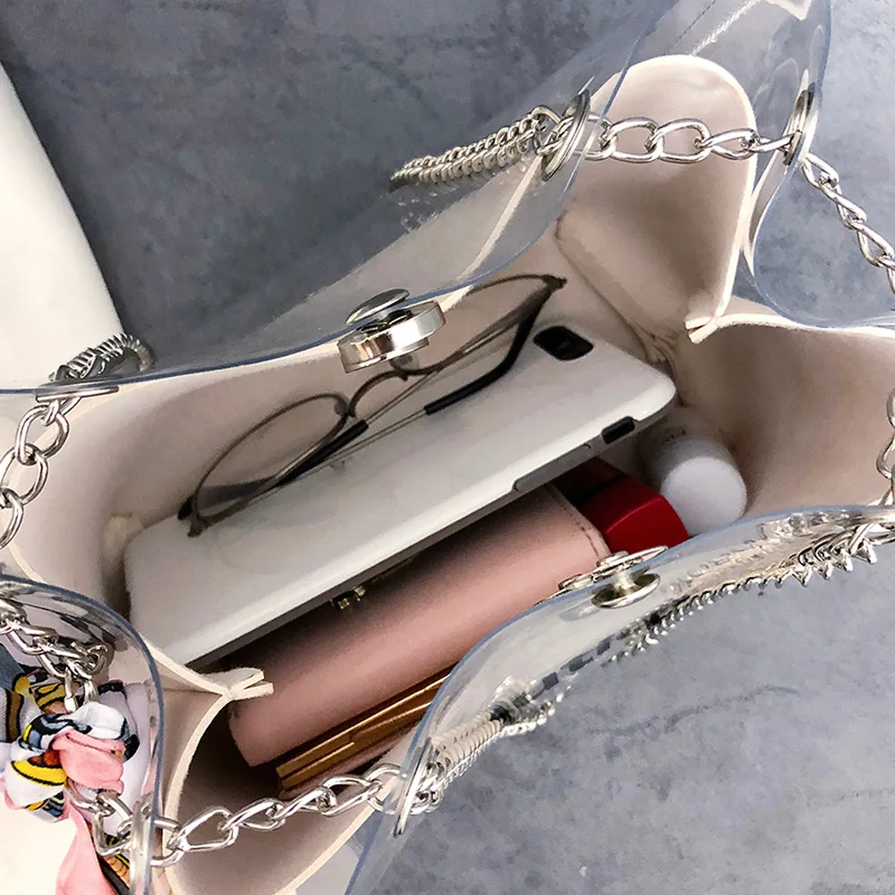 Женская прозрачная сумка мессенджер Пляжная Повседневная для шоппинга|Сумки с