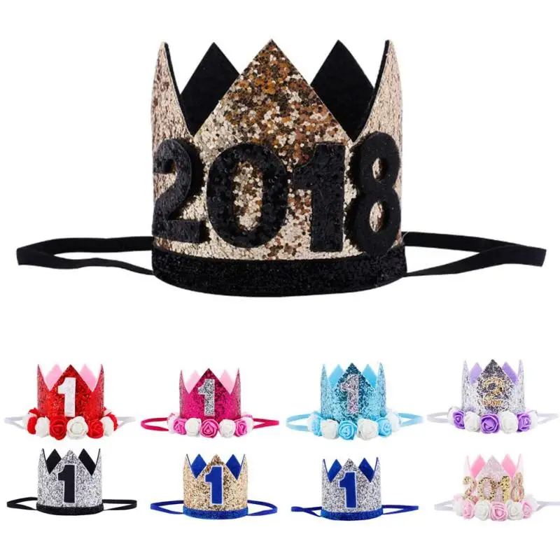 Дети 2018 Новый год 1St на день рождения шапка День Кепки для мальчиков и девочек