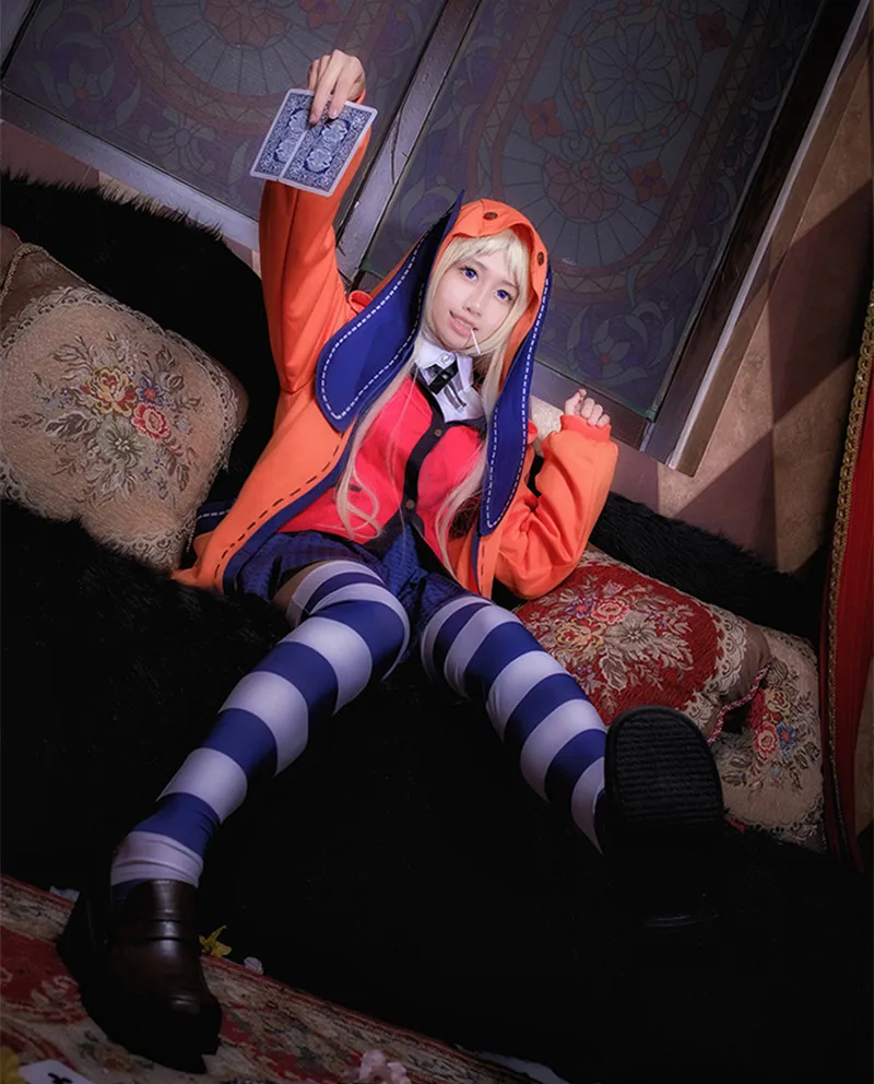 Пальто с капюшоном аниме Kakegurui компульсивный игрок Руна Yomozuki Рождество девушка вечерние модные униформа наряд косплей костюм