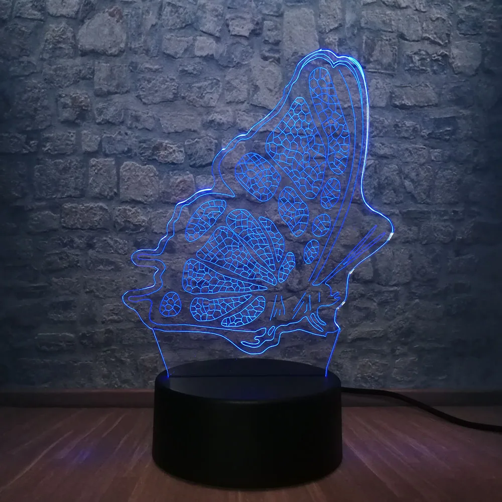 2019 3D светодиодный ночной Светильник бабочка спальня стол сна лампа RGB 7 Цвет