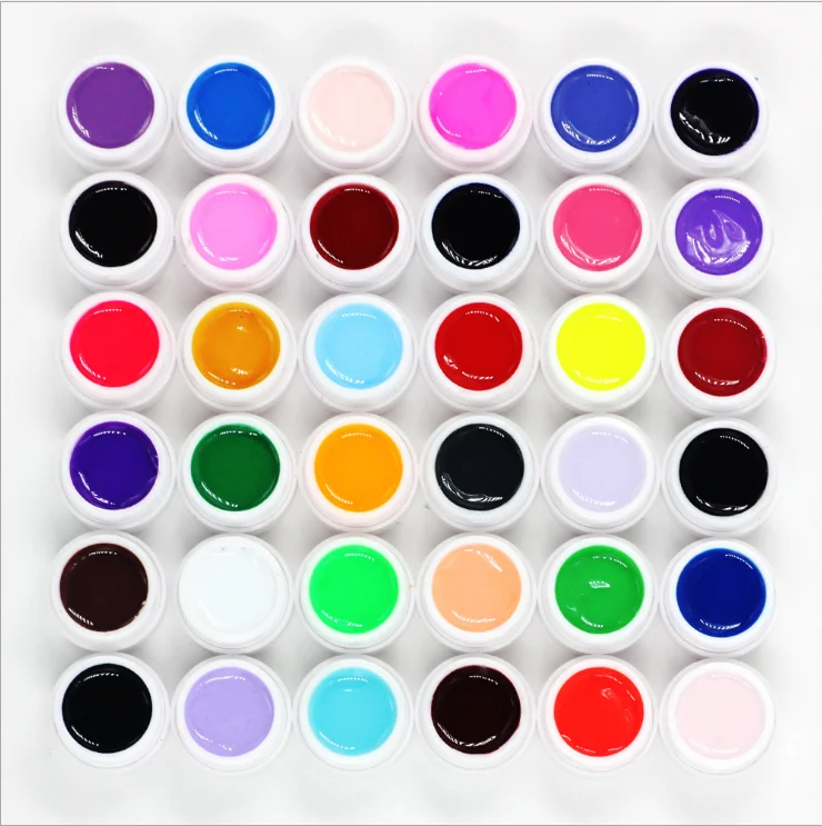 36 однотонных УФ гель для дизайна ногтей маникюрный набор сплошного цвета