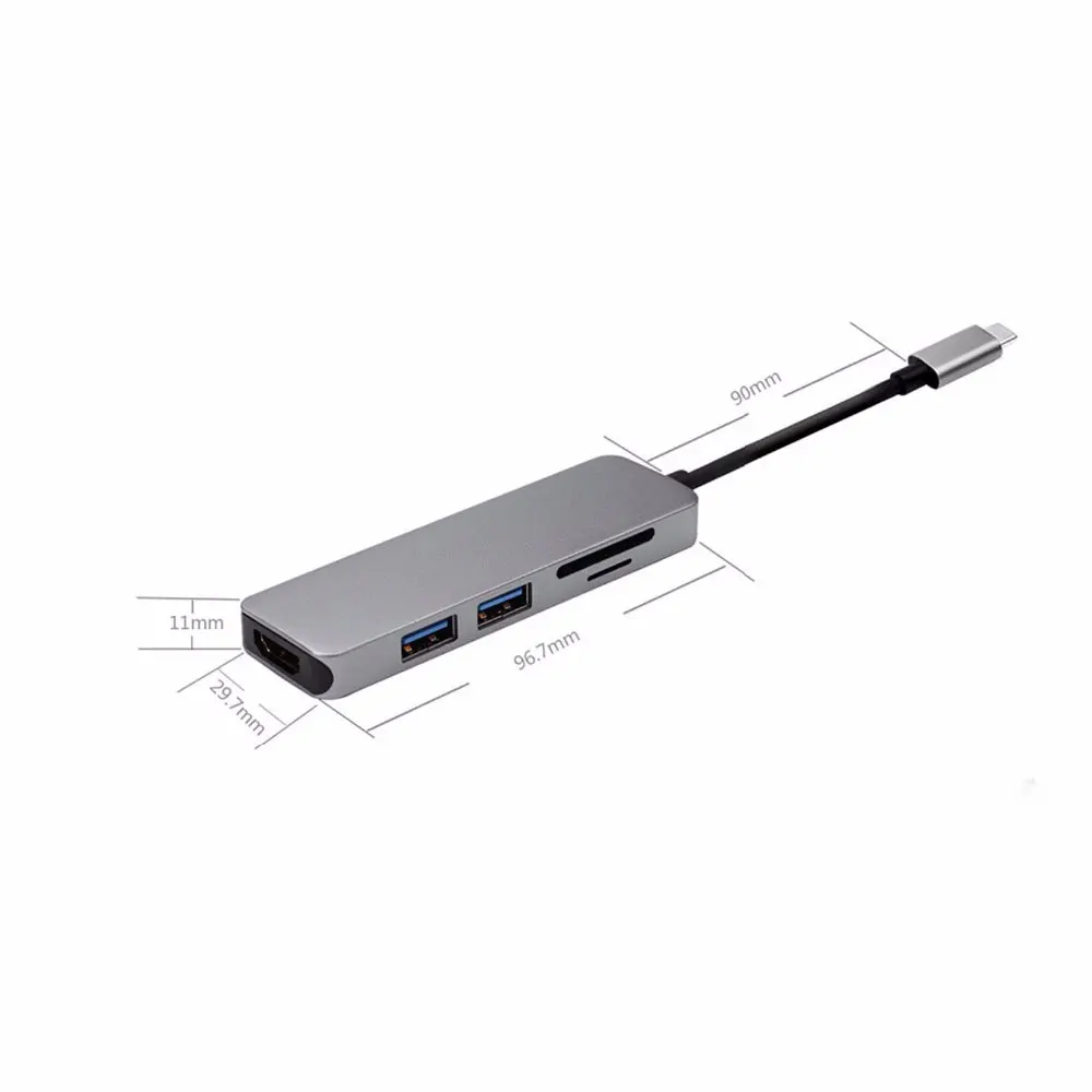 USB C концентратор Leadzoe 5 в 1 многофункциональный адаптер типа с 2 3 0 портом 4K видео HDMI