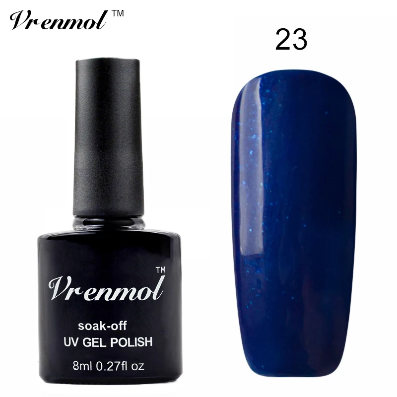 Vrenmol 1 шт. цветной УФ светодиодный Гель-лак для ногтей Vernis Полупостоянный верхний базовый слой сияющие цвета гель лак - Цвет: 23