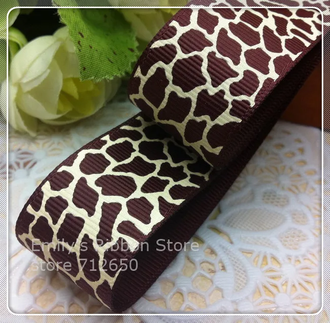 Free shipping 1'' (25mm) Leopard Zebra animal pattern printed ribbon Polyester Grosgrain Ribbon DIY hairbow clothing accessories | Дом и