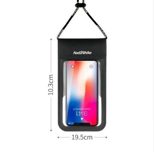 black small size Naturehike IPX8 мобильного телефона Сенсорный экран Водонепроницаемый Сумка пляжные Водонепроницаемый чехол Корпус для iPhone плавание, серфинг, Дайвинг - Цвет: black small size