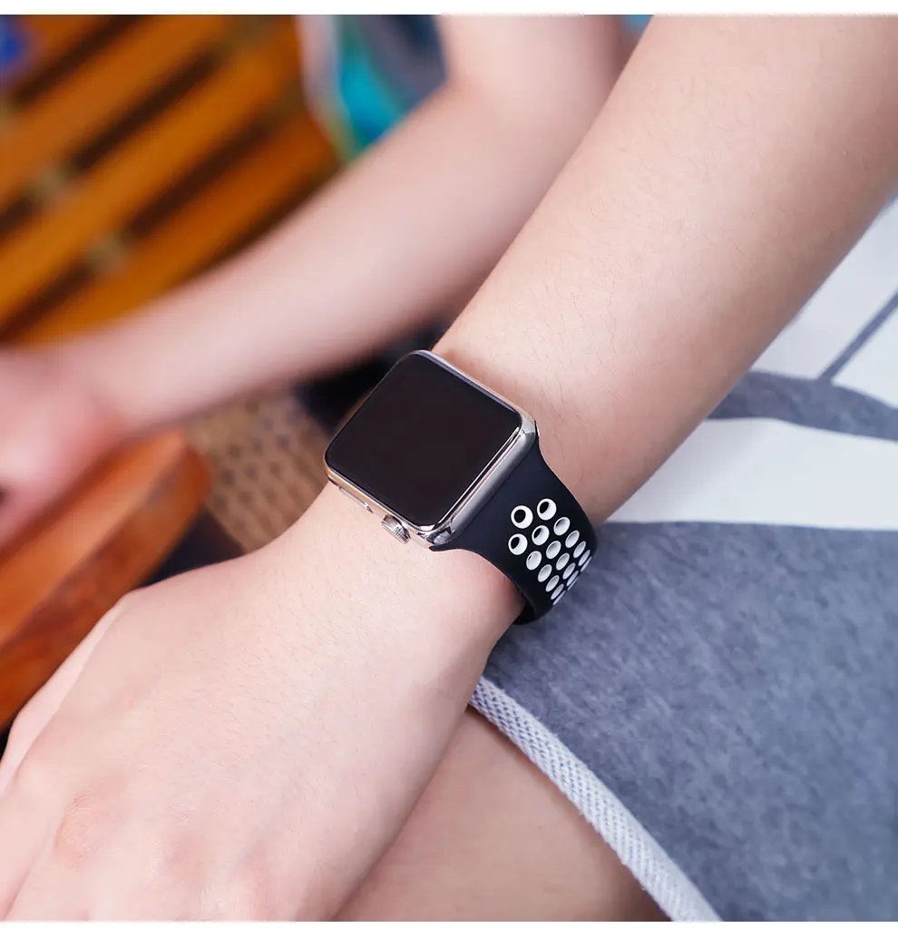 Ремешок для Apple Watch, 44 мм, 40 мм, 42 мм, 38 мм, iwatch series 5, 4, 3, 2, 1, спортивный силиконовый браслет, ремешок для часов, аксессуары для часов