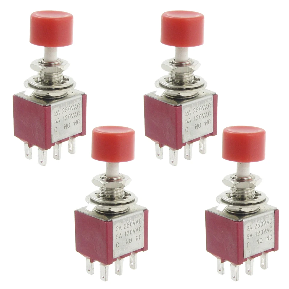 4 шт. AC 250V 2A 120V 5A DPDT 2NO 2NC Мгновенный кнопочный переключатель|Выключатели| |
