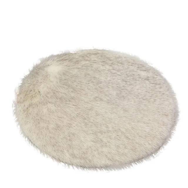 white with top gray Пушистый круглый ковер, ковер для гостиной, спальни, коврики обеденные, домашний декор, стол, прихожая, искусственная шерсть, моющийся ковер - Цвет: white with top gray