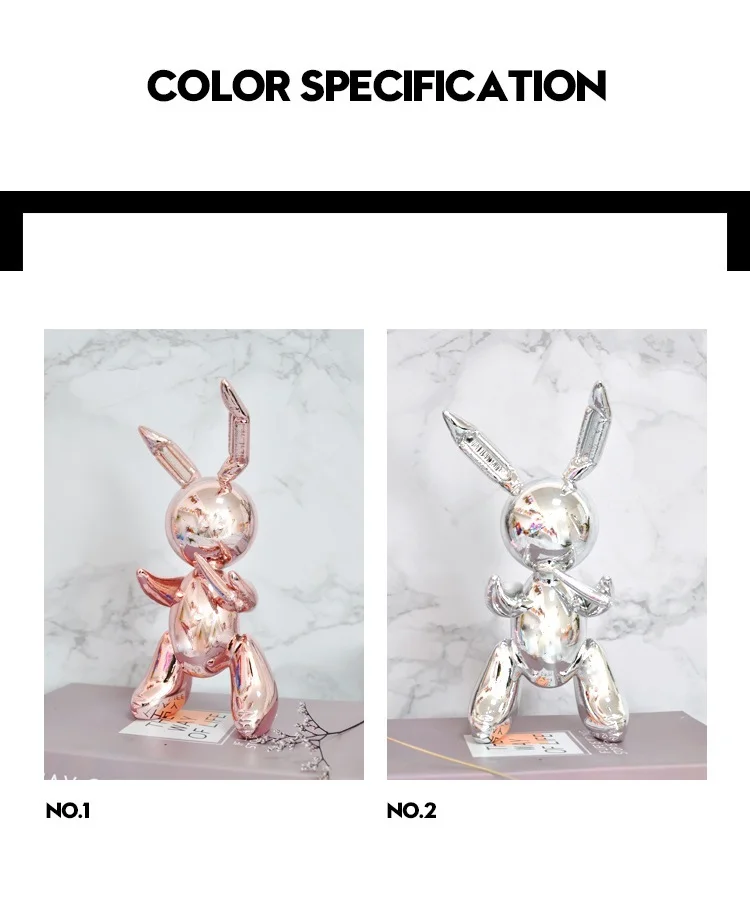 Jeff Koons Кролик Милые Животные Смола скульптура свадебный декоративный шар Кролик дом в скандинавском стиле украшения Аксессуары декор для дома