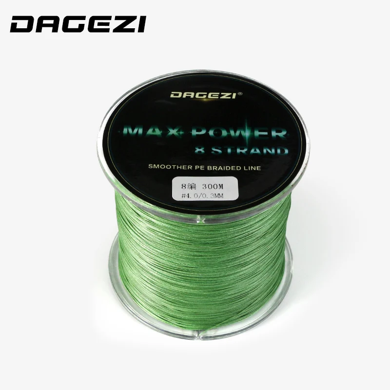 Плетеная рыболовная леска DAGEZI 8 нитей 300 м сверхпрочная гладкая из 100% ПЭ плетеная