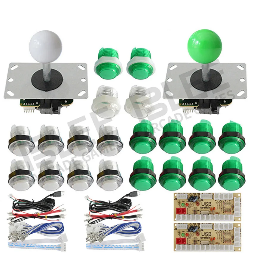 Набор для управления аркадными играми DIY, 2 игрока, джойстик, игровой набор с 20 светодиодный кнопками для аркадных игр, usb-кодировщик, комплект для ПК PS3, Android