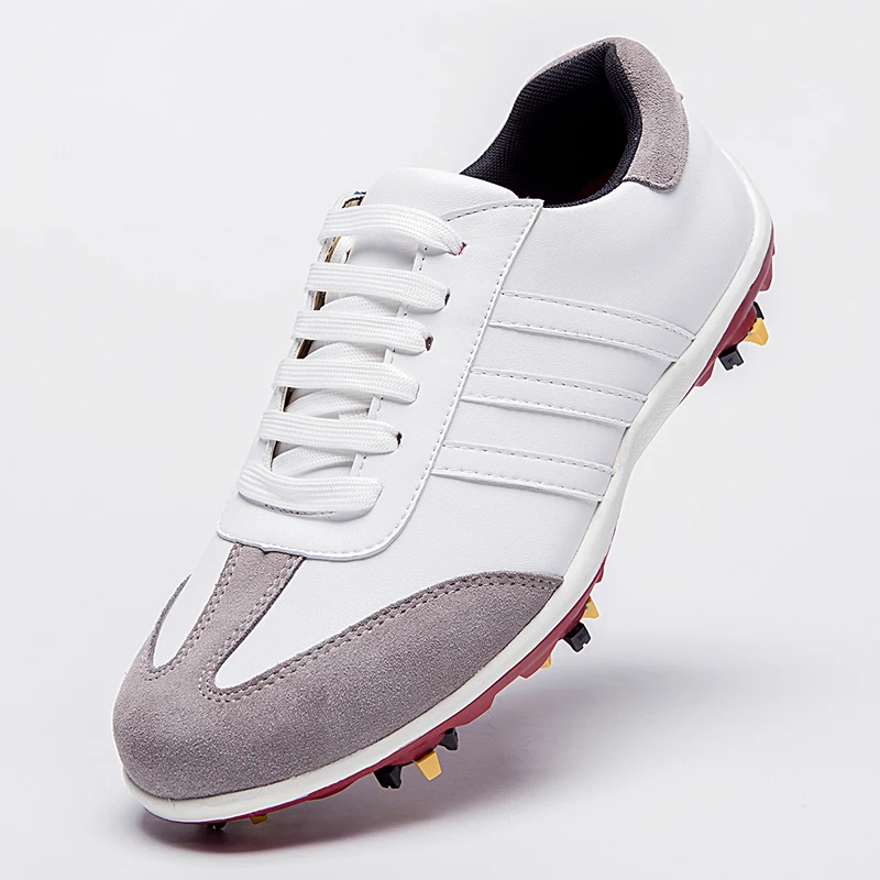 New style mens leather Golf shoes Breathable waterproof removable spikes non-slip sneakers outdoor golf | Спорт и развлечения