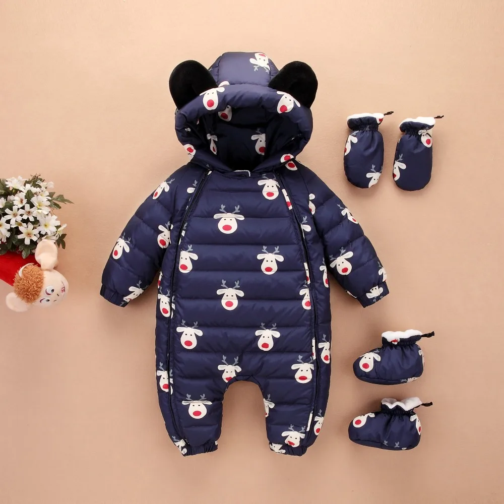 Russian winter baby snowsuit 90% duck down jacket for girls coats warm Park infant boy snow wear jumpsuit 30# | Детская одежда и