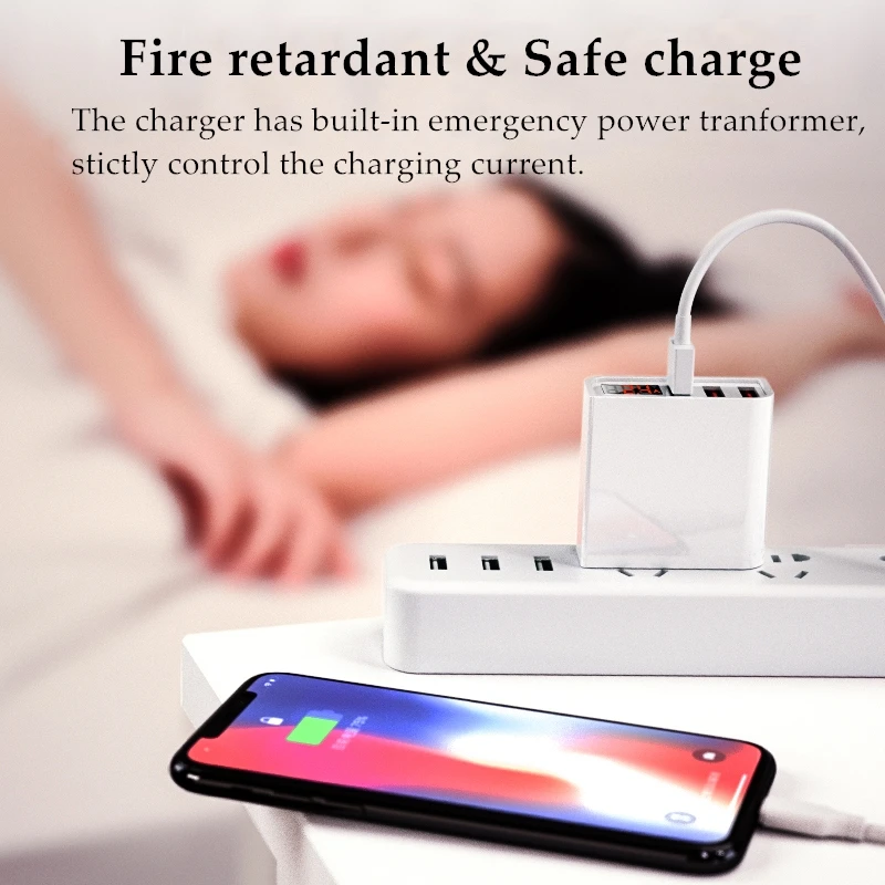GUSGU 3 порта USB зарядное устройство для мобильного телефона светодиодный дисплей 3.4A универсальное быстрое зарядное устройство для iPhone samsung US Plug